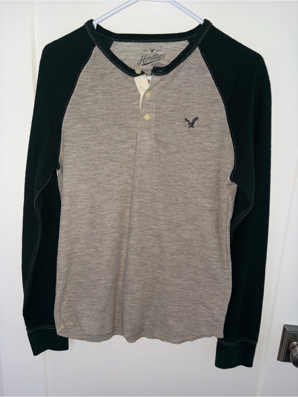NWOT American Eagle thermal knit henley shirt men's M